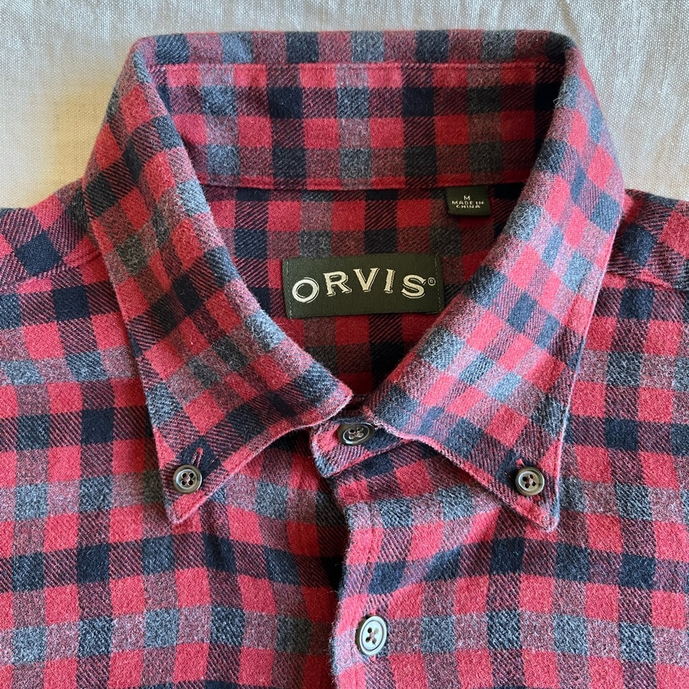 Orvis Long Sleeve Button Down Flannel Size M